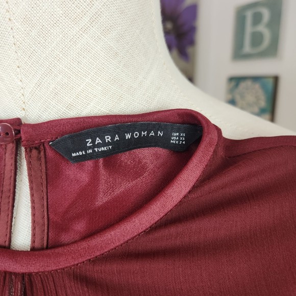 Zara Woman Maroon Top Size XS - Picture 4 of 4